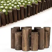 Wood Garden Edging, Freestanding Wooden Fence Border for Patio, Planter Boxes & Outdoor Landscaping, Flexible & Reusable