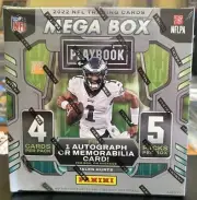 2022 Playbook Football Mega Box Factory Sealed 1 Auto Or Mem Card Per Box