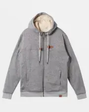 Quiksilver Cypress Keller Zip-Up Hoodie Light Grey S NWT $120