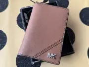 Wallet Michael Kors Mens Luggage Slim Billfold Leather Card Black MSRP $88