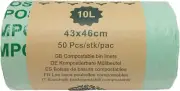 Compostable Bin Bags 10L 50 Pack Biodegradable Leakproof Trash Liners for Kitche