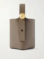 [LOEWE] LOEWE - Pebble Mini Textured-leather Tote - Taupe - One size One size Brown