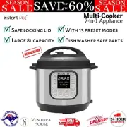 8L Instant Duo Pot Multi-Cooker Pressure Slow Cooker Rice Steamer Saute Soup New