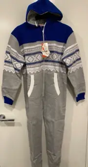 A2Z 4-KIDS Aztec Grey aOnesie Marius One Piece Jumpsuit Winter Size 11-12