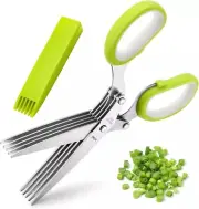Herb Scissors, Multipurpose 5 Blade Kitchen Herb Shears Herb Cutter with Cover