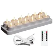Rechargeable Tea Lights Candles, 12 Pcs Rechargeable Candles