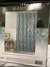 Colordrift Mandy Fabric Shower Curtain Aqua Color With Embroidery 72 x 72 New