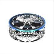 Skin Decal for Amazon Echo Dot 2 (2nd generation) / Crazy lineart Skull Design