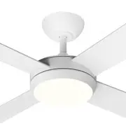 Martec Quantum DC 48" All ABS 4 Fast Fix Blade Wall Control Ceiling Fan With 24W LED Light Matt White