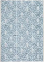 Tash Blue Geometric Diamond Pattern Outdoor Rug