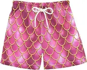 [RPLIFE] Swimming Trunks for Kids, Anti-Chafe Swim Trunks Boys 2 T, Mermaid Fish Scales Pink