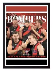Framed 2024 Essendon Bombers AFL Poster - 84cm x 59.5cm x 3cm