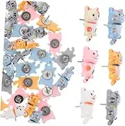 LAPYAPPE 50Pcs Cute Cat Push Pins Decorative Thumb Tacks for Bulletin Board Animal Wall Pins for Home Office School Use Unique Design and Cork Board Accessories