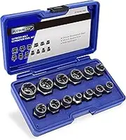 PLATINUMEDGE 13 Pieces Impact Bolt & Nut Remover Set, Stripped Bolt Extractor Set, Cr-Mo Extraction Socket Set with Solid Storage Case, Easy Out Rusted Rounded Damaged Nuts and Bolts