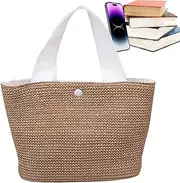 [Generic] Woven Beach Tote,Large Straw Bag - Trendy Sandproof Spacious Purse Clutch For Poolside Wedding Picnic Cruise Honeymoon Party Gym Travel Bridesmaid Music Festival