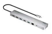 Aten 11-in-1 USB-C Multiport Dock with Power Pass-Through, 2x HDMI, 2x USB-C (1 for power delivery & 1 for data transmission), 3x USB Type-A, 1x SD, 1 UH3240-AT
