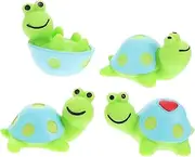 DRESSOOS 4pcs Miniature Turtle Resin Sculptures Charming Tiny Animal Ornaments for Desk Laptop Monitor and Dashboard Decor Creative Keycap Charms for Turtle Lovers