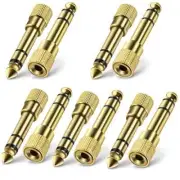 10PC TRS Stereo Audio Headphone Adapter 6.35mm 1/4" Male to 3.5mm 1/8" Female