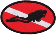Diving Badge Diving Ellipse Flags Patch Oval Badge Polyester Diving Memento Jeans/Backpack Patch
