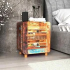 Rustic Drawer Solid Reclaimed Wood Bedside Cabinet Side Table Nightstand