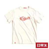 在飛比找Yahoo奇摩購物中心優惠-EDWIN 網路獨家 復古可樂字形短袖T恤-中性-淺卡其