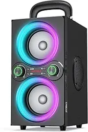 [TPBEAT] Portable Powerful Bluetooth Speaker, 80W Party Wireless Bluetooth Speaker, with Lights, Super Bass, TWS Stereo Speaker High Volume 100dB for Party, Camping