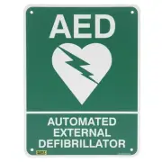 MEDIQ AED Flat Wall Sign 225 x 300mm indicating Automated External Defibrillator