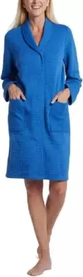 Miss Elaine NWT 3X Plus Size Quilted Modal Blend Blue Robe