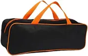Aymzbd Grill Utensil Storage Bag Grill Bag Grill Tools Storage Bag Storage Container for Outdoor BBQ Yard Grilling Beach Party, S Orange Black