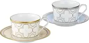 [Noritake] P93686/4945-57 Cup & Saucer (Color Changing Pair Set) (Both Coffee & Tea), Approx. 8.5 fl oz (245 cc), Trefolio Gold Platinum, 2 Guests, Gold Platinum, Bone China