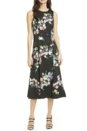 Ted Baker London NEW Camylle Pergola Belted Midi Dress In Black Floral 2 $349
