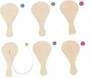 6Pcs Paddle Ball DIY Art Painting Racket for Creative Indoor Outdoor Fun for Early Childhood Education and Parent Activities