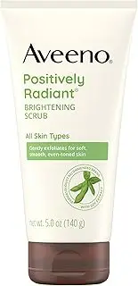 Aveeno Positively Radiant Exfoliating Facial Scrub, Brightening Face Scrub with Soy Extract to Visibly Improve Skin Tone and Texture, Oil-Free, Soap-Free, Hypoallergenic Formula, 5 FL OZ