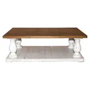 [Florabelle Living] Recy Teak Top/White Coffee Table 140X80