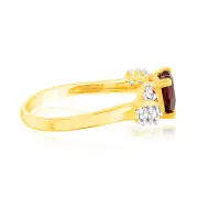 Luminesce Lab Grown 1/5 Carat Diamond 1 Carat Created Ruby Dress Ring in 9ct Yellow Gold, M