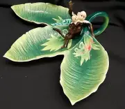 FRANZ Monkey Mischief Divided Tray Retired MINT Gorgeous Porcelain Display