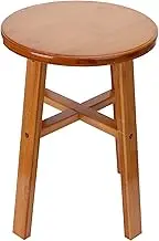 Small Seat Stool for Kids, Small Wood Stool Children Bench Foot Rest Shaving Stool, Storage Shelf Short Foot Stool for Home Living Room Supplies (Medium Round Bamboo Stool)