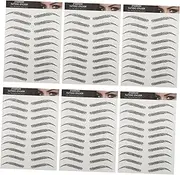 SAFIGLE 6 Sheets Eyebrow Stickers Fake Eyebrows Eyebrow Tattoo Stickers Black Transfer Stickers