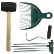 8pc Wildtrak Tent Essential Kit Rubber Mallet/Peg Extractor/Stakes w/ Net Bag