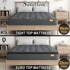 Queen Double King Single Bed Mattress 16/22cm Foam Medium Firm Bonnell Spring
