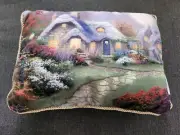 Thomas Kinkade throw pillow "Everett's Cottage" 2010 14" x 10" home decor