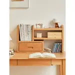 櫻桃木桌面伸縮書架桌上實木創意簡易轉角架書桌整理收納置物架