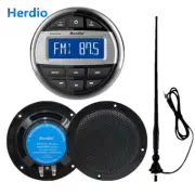 Herdio Boat Marine Bluetooth Stereo Audio Radio+4"Ceiling Speakers+AM FM Antenna
