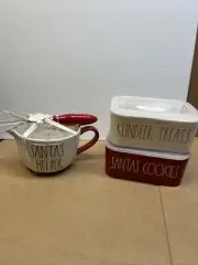 Adorable Rae Dunn Santa’s Helper Christmas Mixing Bowl, Whisk, & Cookie Storage