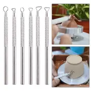 6x Pottery Clay Sculpting Tools Pottery Trimming Tools for Ceramic Carving
