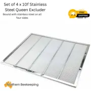 4 x 10 Frame Stainless Steel BeeHive Queen Excluder Bee Hive Beekeeping