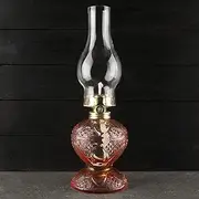 Kerosene Lamp，Creative Oil Lamps Oil Lantern Height 12 Inches Colored Kerosene Lamp for Indoor Use,Metal Burner, Lamp Base, Old Fashioned Oil Lamp/Pinkor : Roze