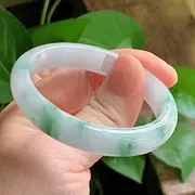[Generic] Blue Flower Jadeite Bracelet Guifei Jade Bracelet Female