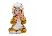 Thicken Flannel romper costume NEWBORN baby clothes TIGER for winter 3-12 M