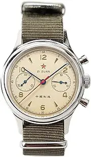 [Sugess] Seagull 1963 38mm SwanNeck w/Extra Brown Leather Band ST1901 Movement Sapphire Crystal Men's Chronograph Pilot Watch SU1963BNX, Green, strap